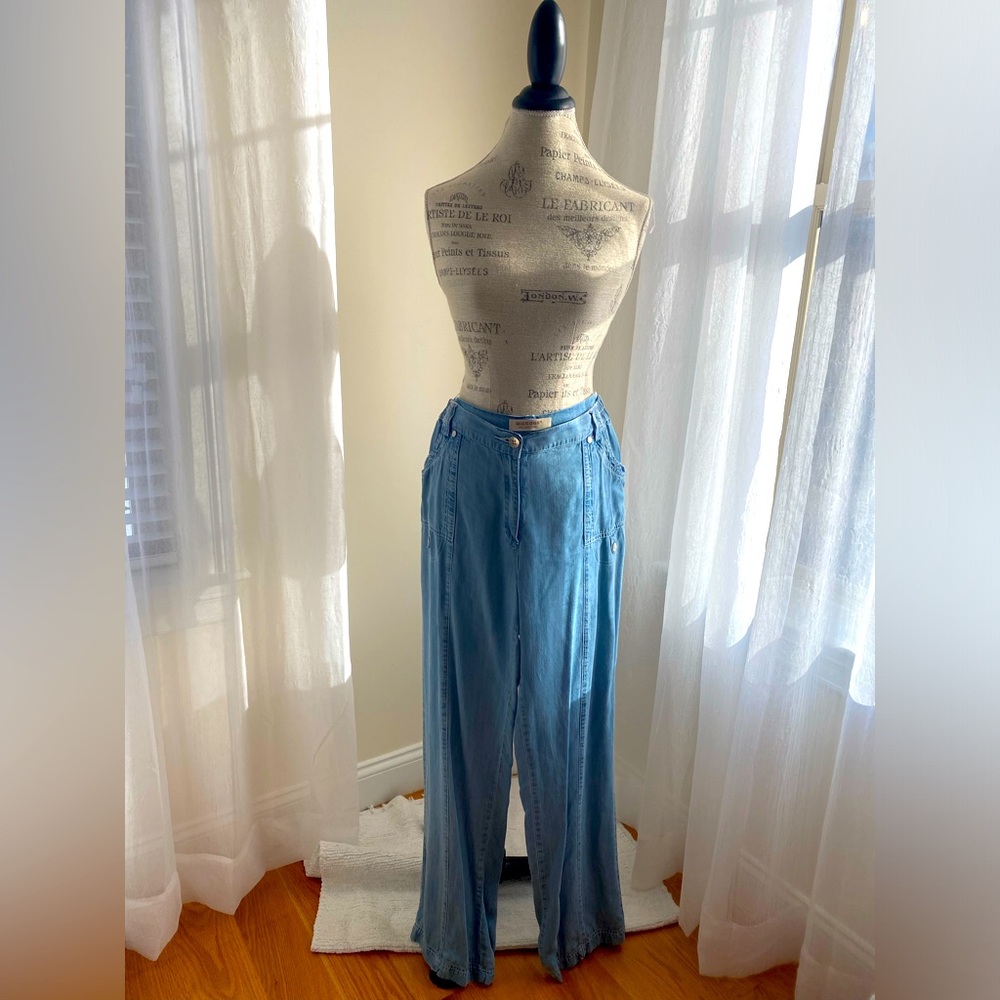 Chambray blue denim jeans